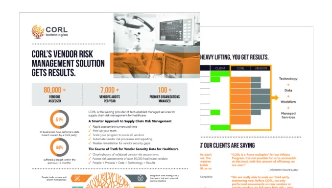 corl vendor risk management solution gets results data sheet