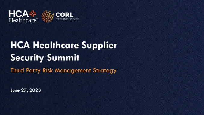 hca healthcare supplier security summit third party risk management strategy webinar